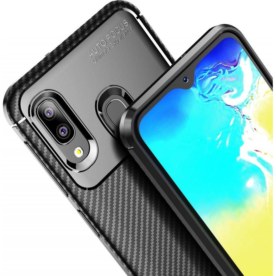 Thumbnail - Screenguard Samsung Galaxy A20e Hülle Carbon Design TPU Case (Samsung Galaxy A20e), Smartphone Hülle, Schwarz