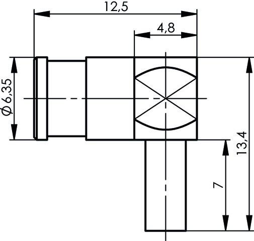 Actual product image Telegärtner SMB connector socket, angled 50 Ohm J01161A0091 1 pc.