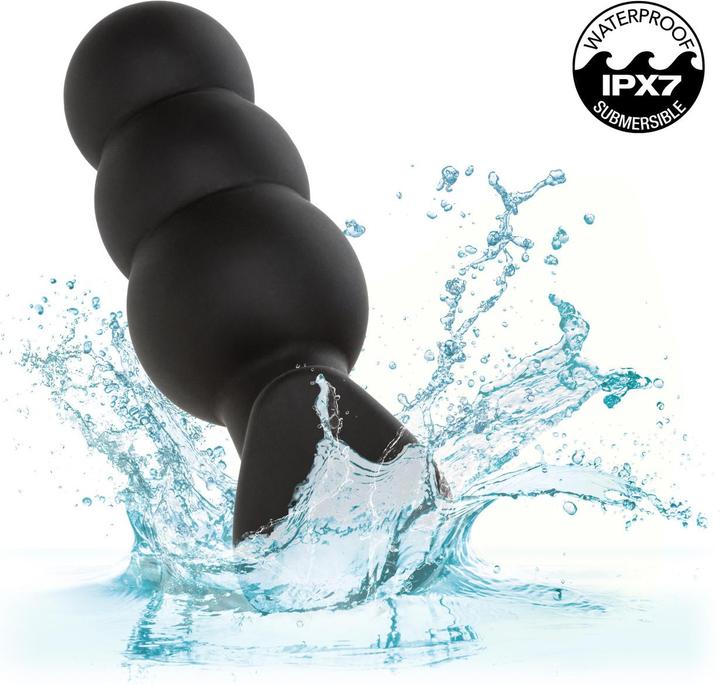 Produktbild CalExotics Rock Bottom Anal Plug Mit Perlen 10 Vibrationen Silikon Schwarz