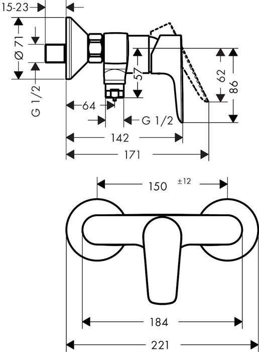 Actual product image hansgrohe Talis E chrome