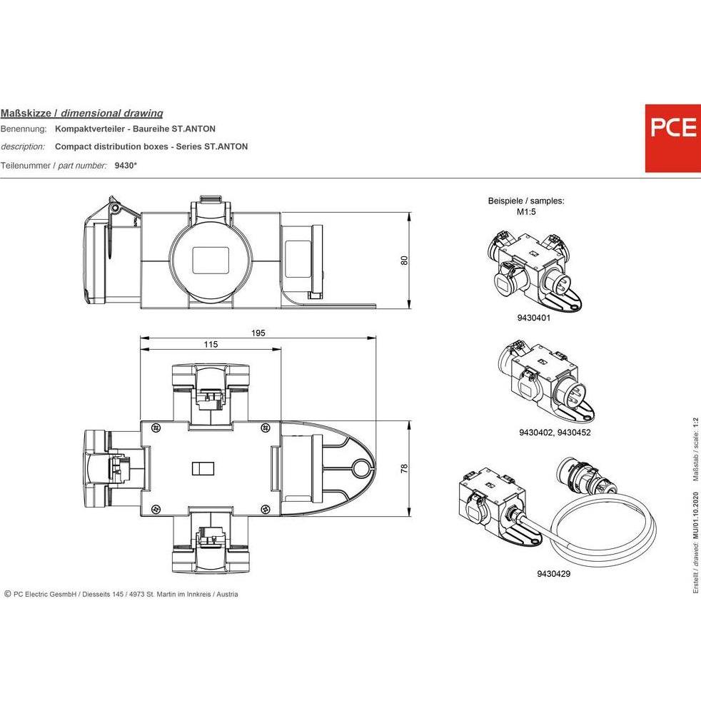 Thumbnail - PCE, Baustromverteiler, CEE Stromverteiler (3 x, CEE)
