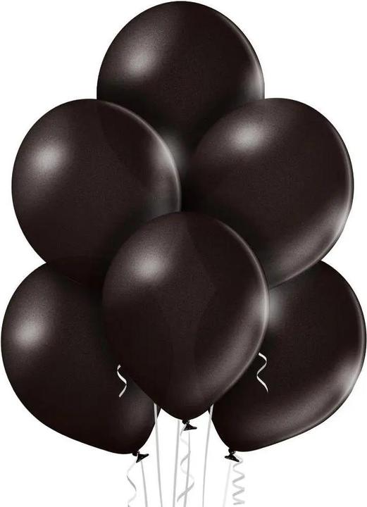 Actual product image Belbal Balloon metallic black shiny, Ø 30 cm, 50 pieces (50 x)