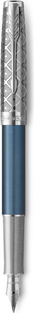 Produktbild Parker Füller Sonnet Premium Metal & C.C. 18K sw F (Blue, Metallic, 1x)