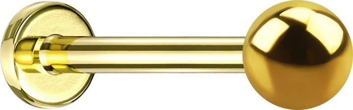 Immagine prodotto Star Piercing Labret microfilettato placcato oro con pallina (senza ottone, Acciaio chirurgico 316L)