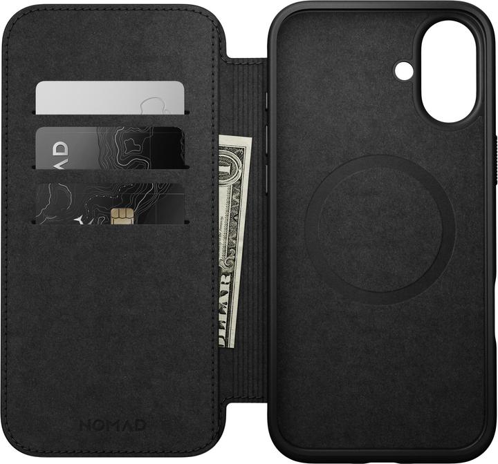 Immagine prodotto Nomad Folio moderno in pelle - Nero - iPhone 16 Plus (Apple iPhone 16 Plus)