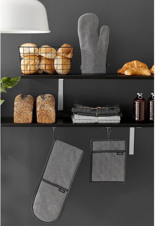 Produktbild Ladelle 2er-Set recycelte Backofenhandschuhe Eco Anthrazit 18 x 33 cm (Recycelte Baumwolle & Polyester)