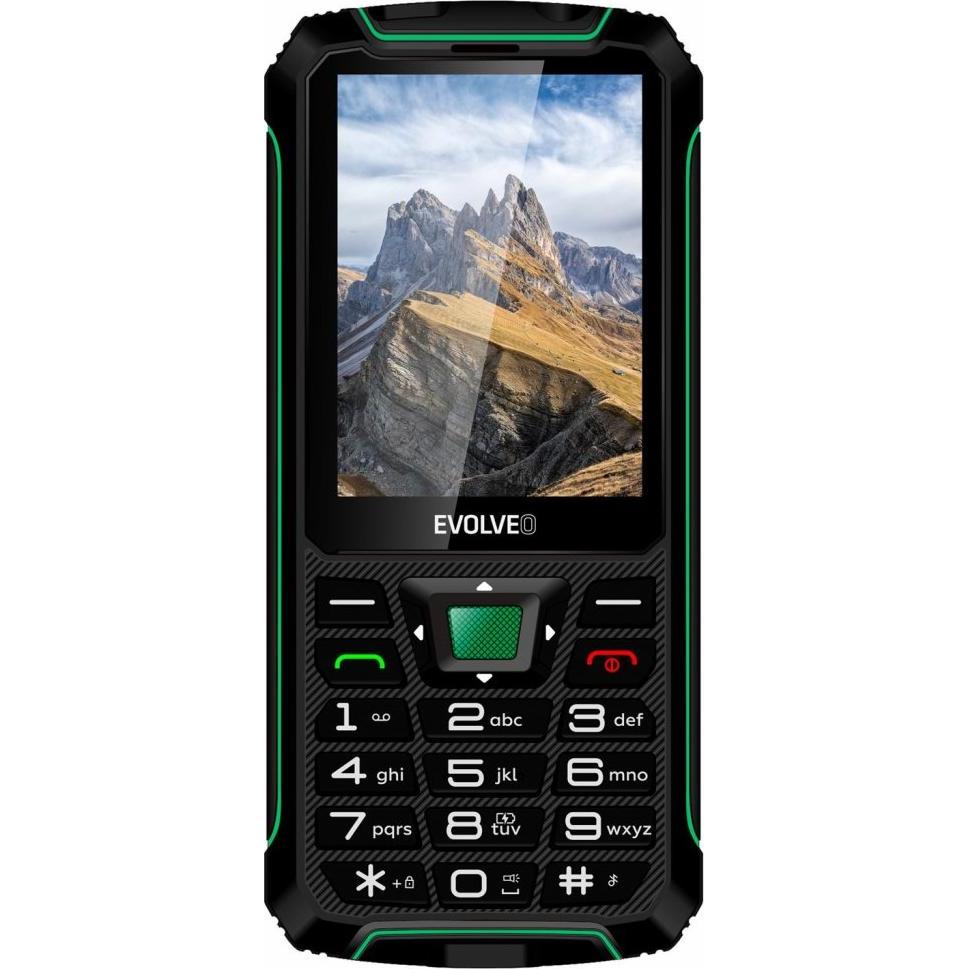 Evolveo StrongPhone W4, vodot??sn?? odoln?? Dual SIM telefon,??erno-zelen?? (2.80", 2 Mpx, 2G), Tastenhandy, Schwarz
