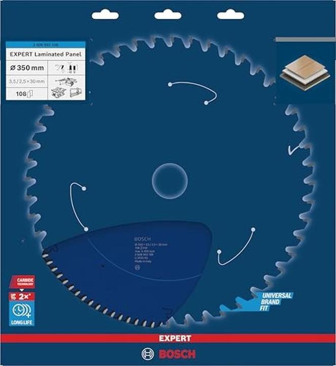 Produktbild Bosch Professional Zubehör EXPERT Laminated Panel Kreissägeblatt, 350x30 mm, T108