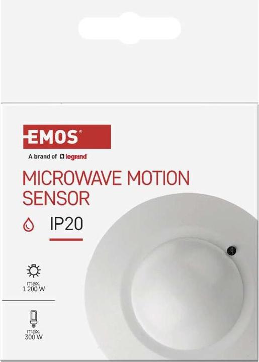 Produktbild Emos Bewegungsmelder (PIR-Sensor) IP20 1200W Weiss (16 m)