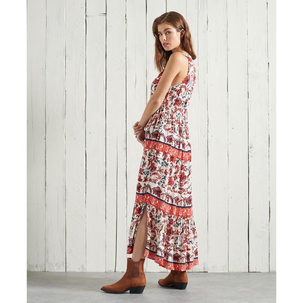 Superdry, Damen, Kleider, langes kleid für damen luci, Gold, (38)