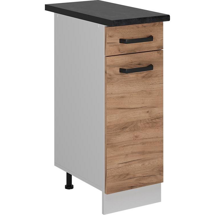 Vicco, Regal, Küchenunterschrank R-Line, Goldkraft Eiche/Weiss, 30 cm AP Anthrazit