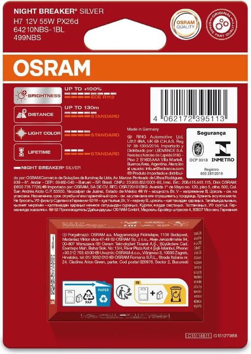 Actual product image Osram Night Breaker Silver (H7)