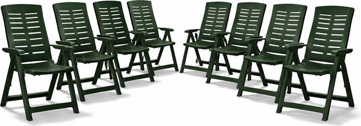 Actual product image Mojawo 8 folding chairs plastic green 5-positions