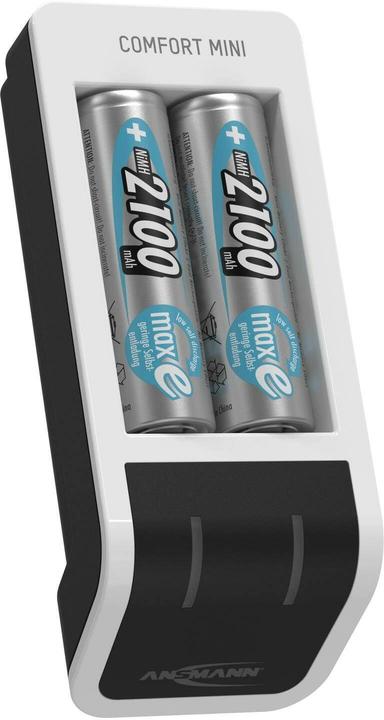 Produktbild Ansmann Comfort Mini Ladegerät inkl. 2 AA Mignon Akkus 2100 mAh (AA, AAA)