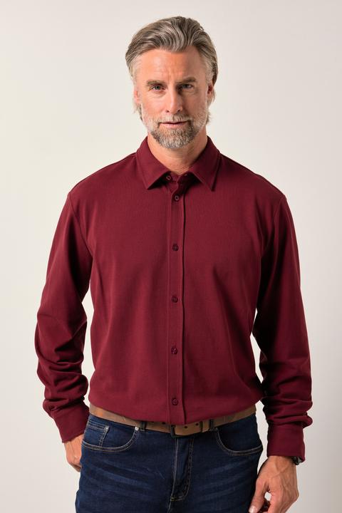 Actual product image Boston Park Piqué-Hemd, Langarm, Kentkragen, Comfort Fit (7XL)