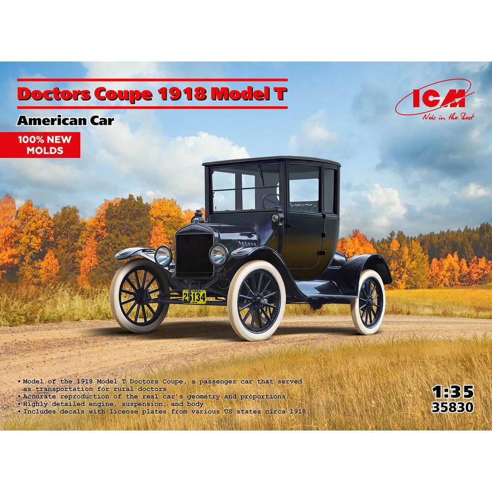 ICM Doctors Coupe 1917 Model T, American Car (100% new moulds)