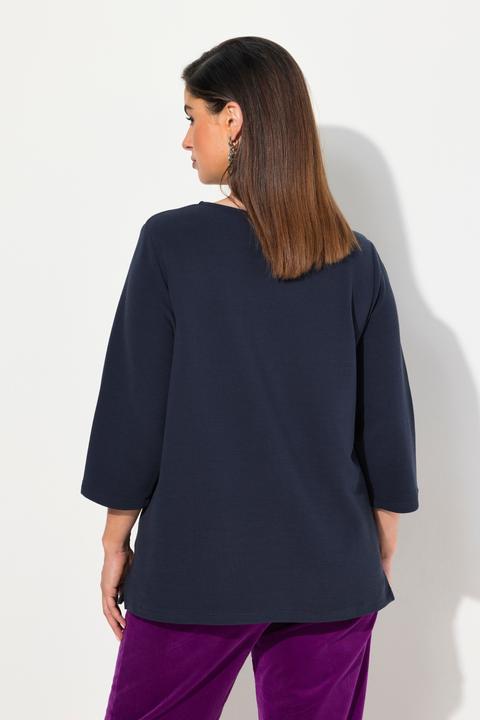 Produktbild Ulla Popken Sweatshirt, Querrippen, Rundhals, 3/4-Arm (46, 48)