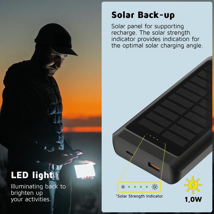 Immagine prodotto Xtorm 15W, 1x USB-C, 1x USB-A Solar Power Bank (10000 mAh, 15 W, 37 Wh)