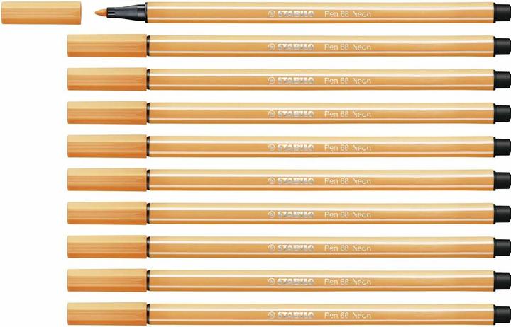Produktbild STABILO Premium-Filzstift - Pen 68 - 10er Pack - neonorange (Neonorange, 10 x)