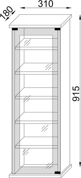 Produktbild VCM Holz CD DVD Stand Regal Classic mit Glastür (92 x 31 x 18 cm)