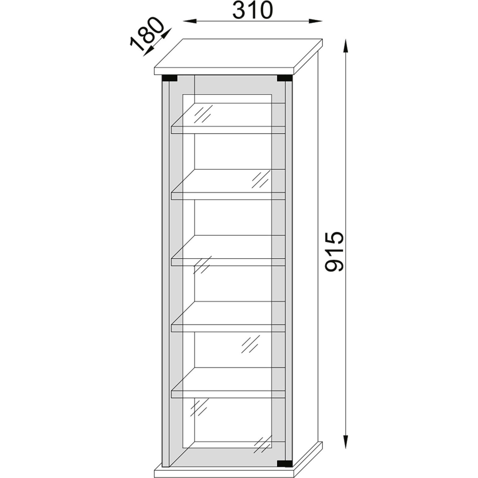 Thumbnail - VCM, Regal, Holz CD DVD Stand Regal Classic mit Glastür (31 x 18 cm)