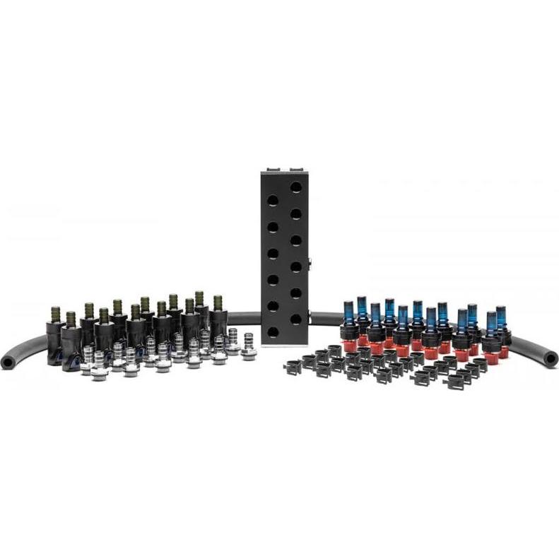 Thumbnail - EKWB EK-Pro Quick Disconnect Manifold 2CPU 4GPU Verteiler Set, Maus + Tastatur Zubehör, Schwarz
