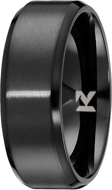 Actual product image K12 - Black Steel Ring - 77 (64, 925 Silver)