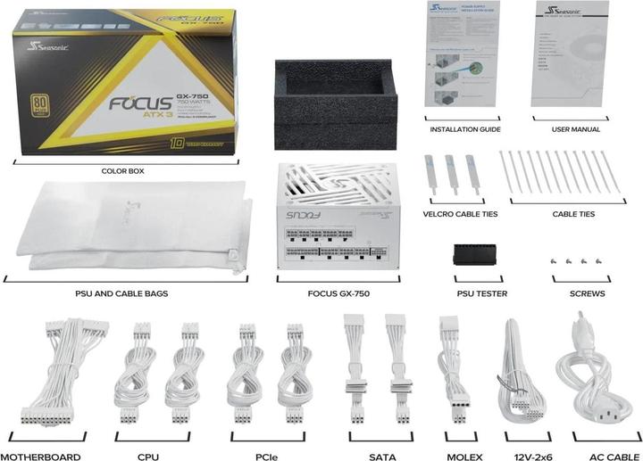 Produktbild Seasonic Focus GX-750 V4 750W ATX3.0 white (750 W)