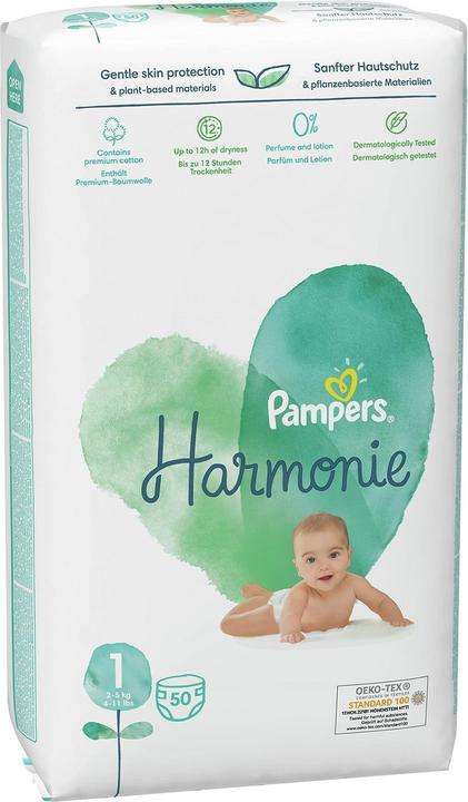 Image du produit Pampers Harmonie (Taille 1, Pack, 50 pcs)