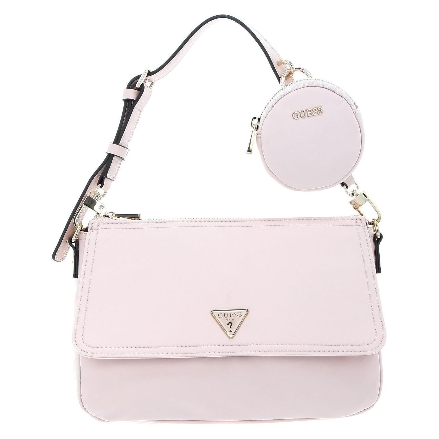Guess, Damen, Handtasche, Eco Gemma Top Zip Shoulder Bag, Rosa