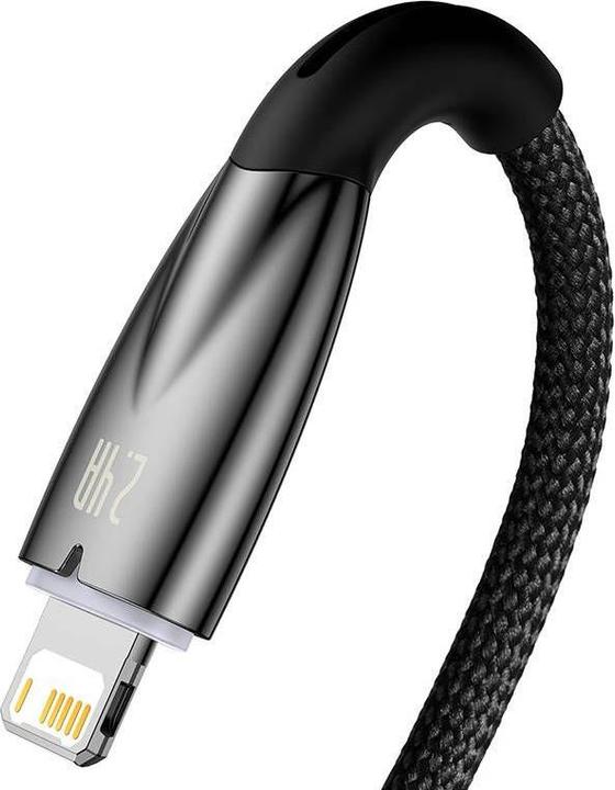 Actual product image Baseus USB cable for Lightning Glimmer Series, 2.4A, 1m (Black) (1 m)