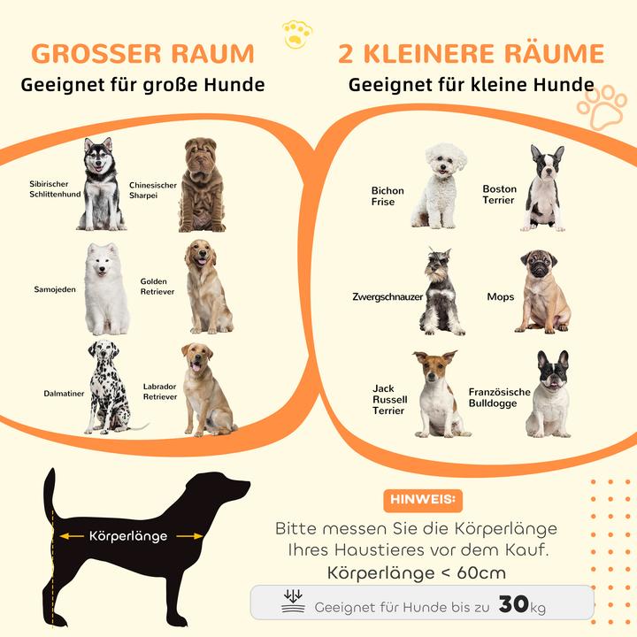 Produktbild PawHut Hundekäfig MDF, Stahl Grau (Hundezwinger)