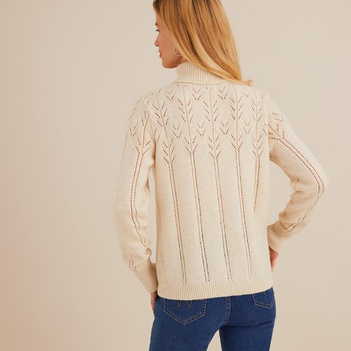 Produktbild Anne Weyburn Rollkragenpullover aus Feinstrick mit Ajourmuster (42)