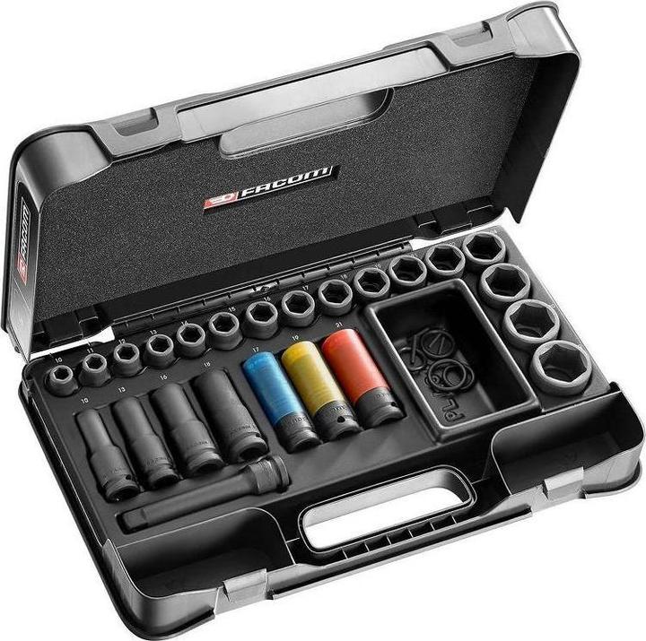 Actual product image Facom Set 24-TLG. Impact caps 1 (1/2")