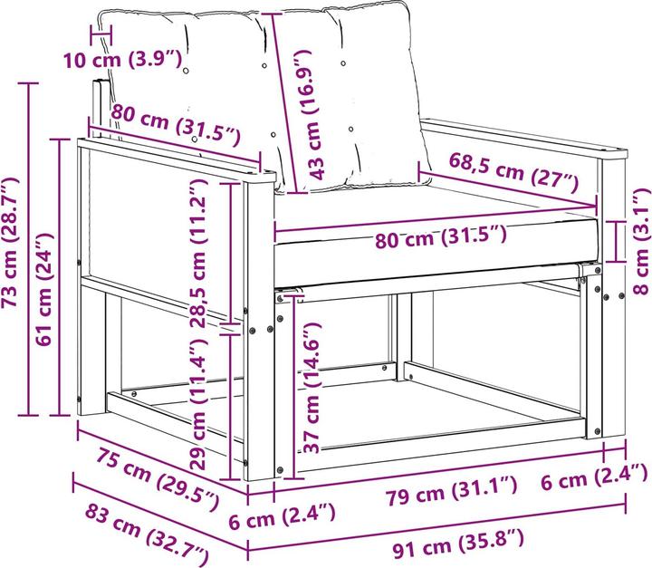 Produktbild vidaXL Outdoor-Sofa