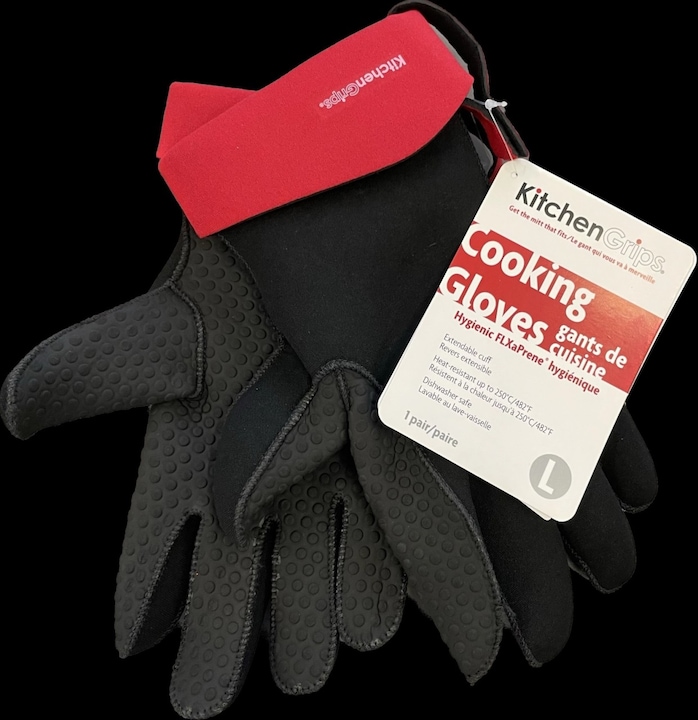 Produktbild Cuisipro Küchenhandschuhe Gr. L, 5 Finger, schwarz rot (Gummi/Neopren)