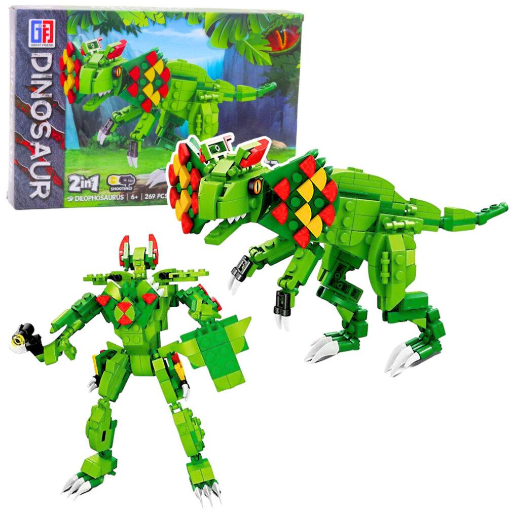 Lean Toys Dilophosaurus Dinosaurier Bausteine â€<â€<Grün 269 Stk. (66850216)