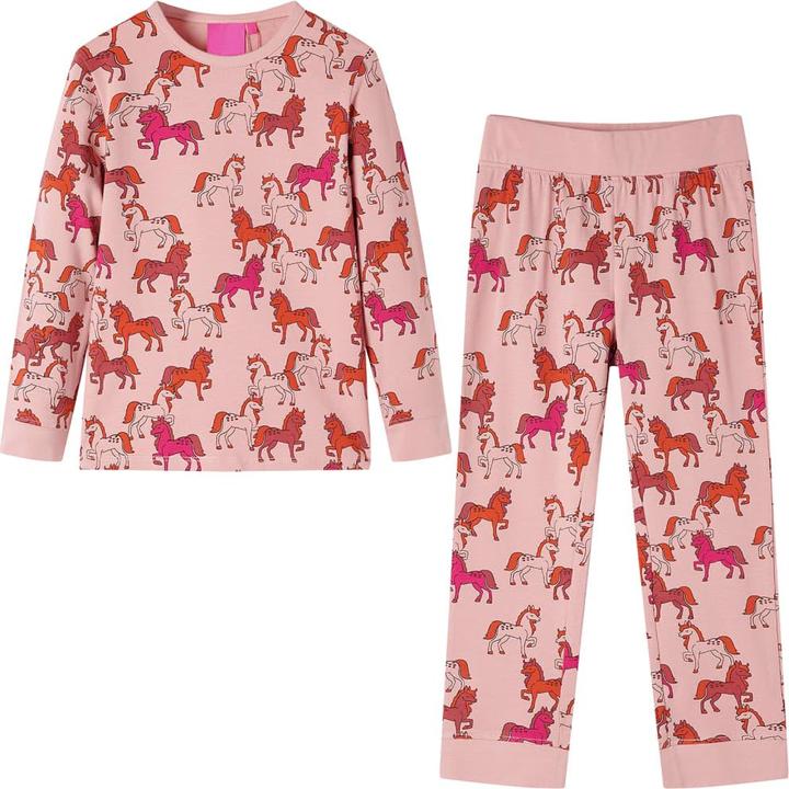 Image du produit VidaXL Pyjama enfant manches longues rose clair 128,Matériau : 95 (128)
