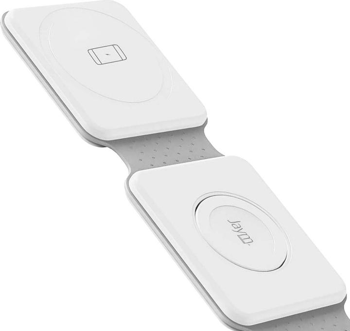 Actual product image Jaym Foldable 3-in-1 charging station that is compatible with induction charging/MagSafe. (15 W)