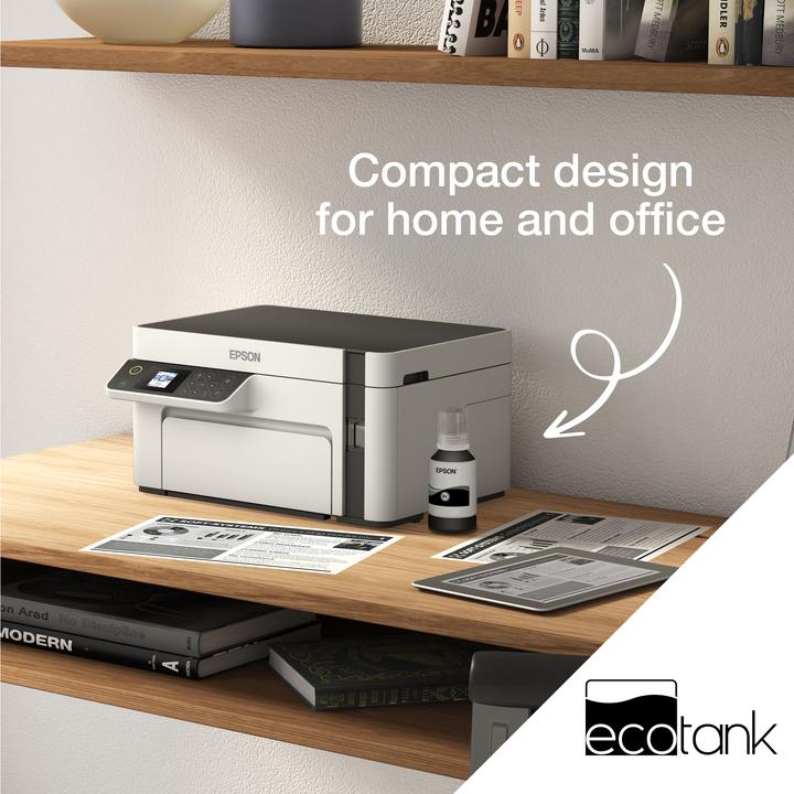 Actual product image Epson Multifunction compact printer EcoTank M2120 Mono, Inkjet, A4, Wi-Fi, White (Ink, Black and white)