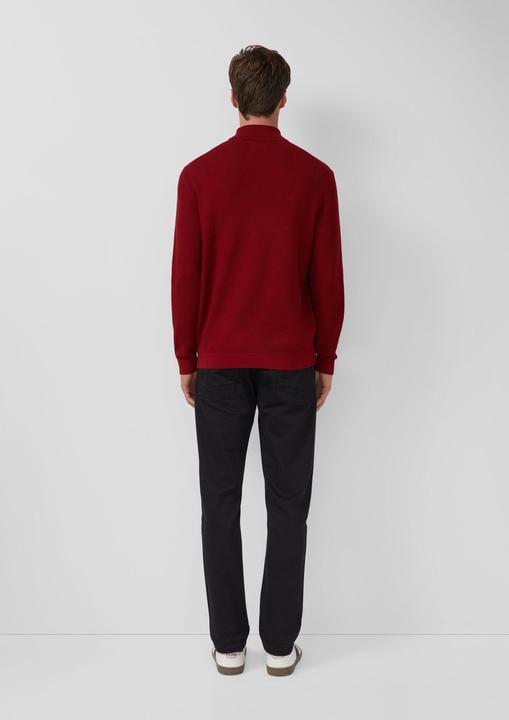 Produktbild s.Oliver Strickpullover Strukturmikx-Pullover aus reiner Baumwolle mit Rollkragen (M)