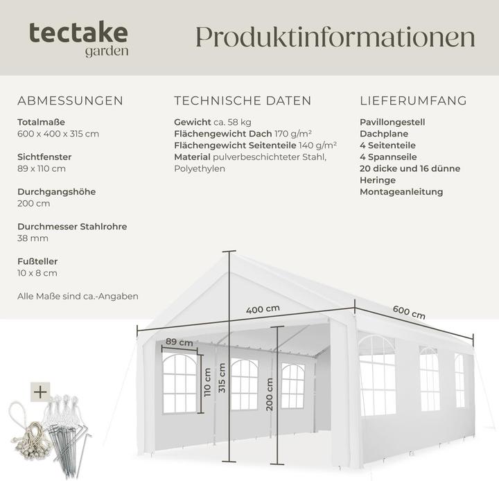 Actual product image tectake Garden (600 cm, 400 cm)