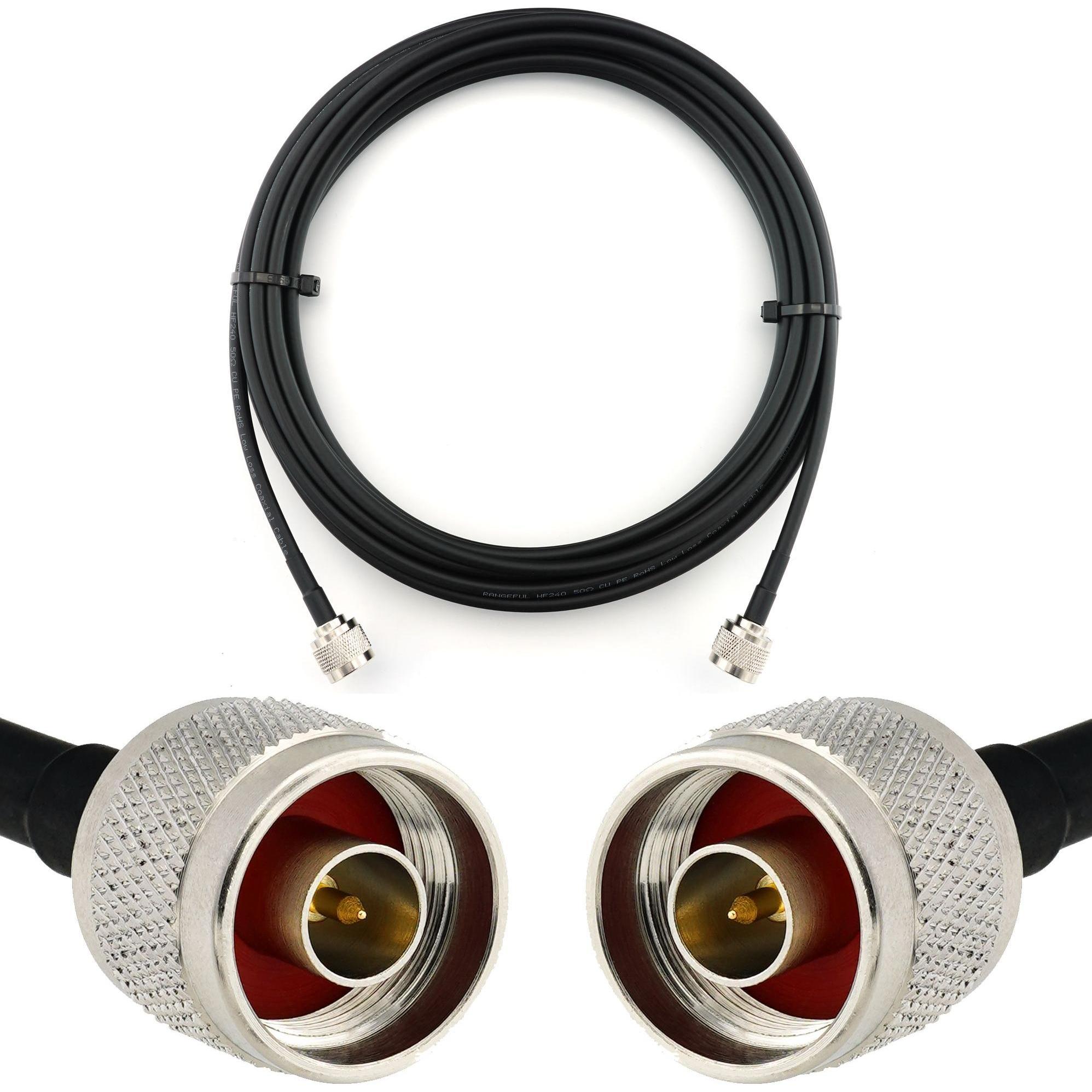Rangeful Cavo coassiale da N maschio a N maschio da 10 metri??? HF240 (equivalente a LMR240) HF240-NM-NM-10, Cavo antenna