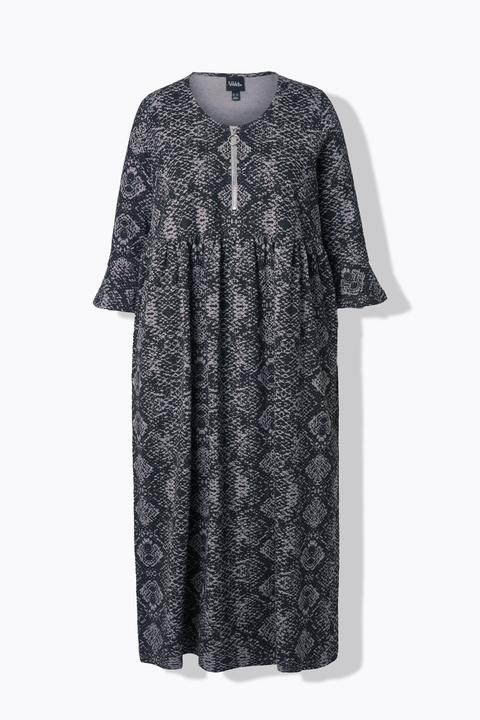 Produktbild Ulla Popken Maxi-Jerseykleid, Schlangenmuster, 3/4-Arm (60)