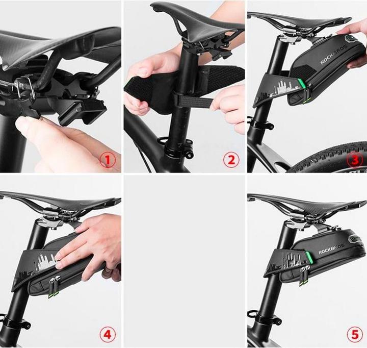 Actual product image Rockbros C27-1 bicycle bag under the saddle - black (1.50 l, Luggage carrier bag)