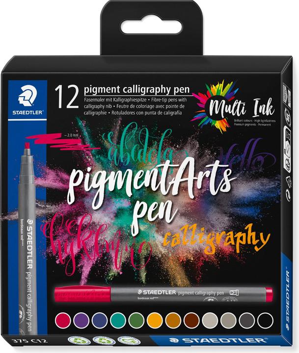 Produktbild Staedtler Pigmentliner Calligraphy 12er (Mehrfarbig, 12 x)