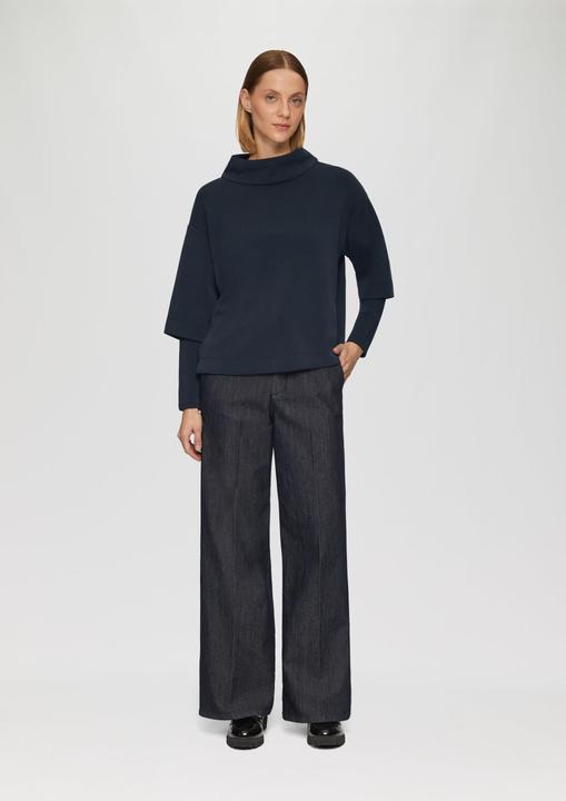 Produktbild S.Oliver Sweatshirt Loose Sweatshirt aus Scuba mit überschnittenen Schultern (40)