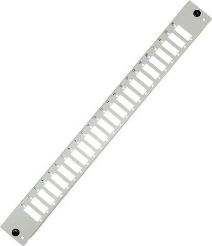 Tecline Pannello frontale per scatola di giunzione da 19" 1 U, 24x SC Duplex / LC Quad, grigio chiaro RAL