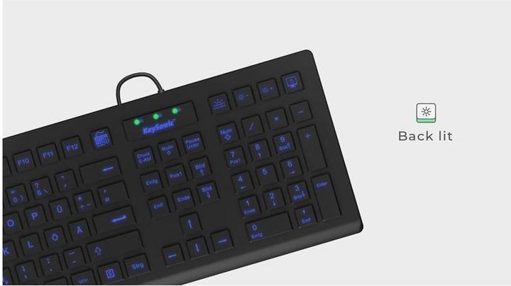 Actual product image KeySonic Keyboard Full Size Hygiene Industrial Keyboard for Windows®. (DE, Cable)