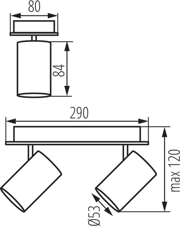 Immagine prodotto Kanlux Lampada da parete/soffitto EVALO GU10 Bianco 2x 35692 (GU10)